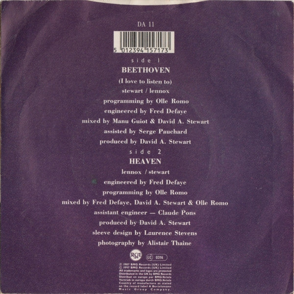 Eurythmics : Beethoven (7", Single)