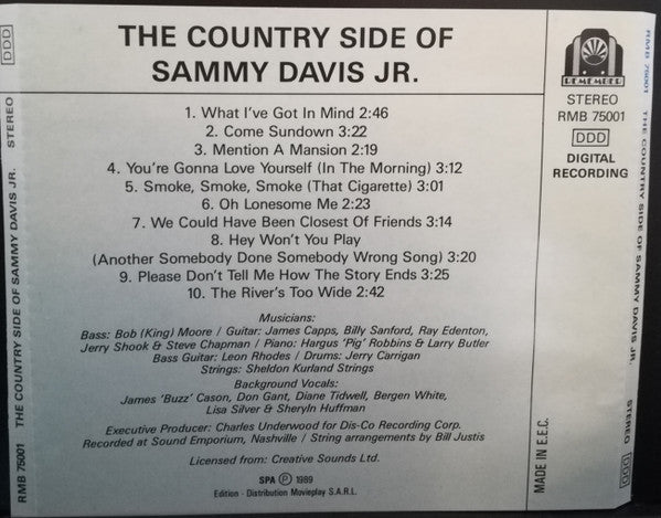 Sammy Davis Jr. : The Country Side Of (CD, Album, RE)