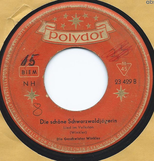 Geschwister Winkler : Vom Schwarzwald Zum Bodensee (7", Mono)