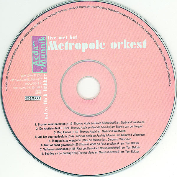 Acda en de Munnik : Live Met Het Metropole Orkest (CD, Album)