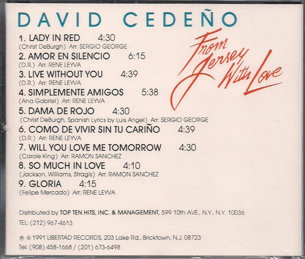 David Cedeño (2) : From Jersey With Love (CD, Album)