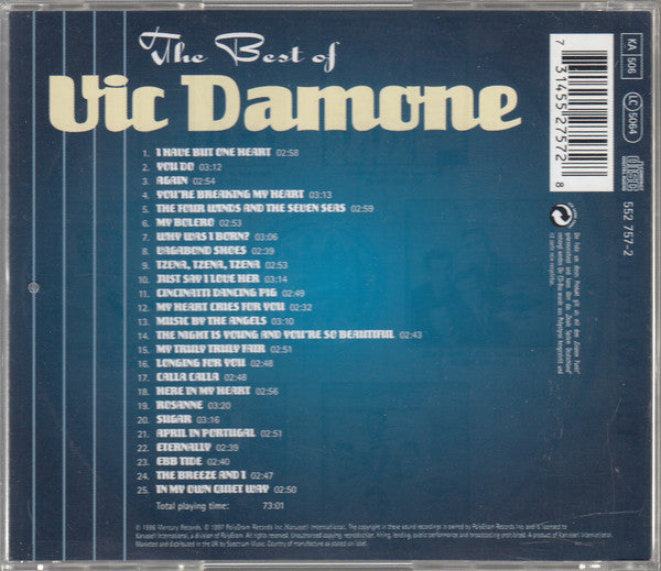 Vic Damone : The Very Best Of Vic Damone - The Mercury Years (CD, Comp)