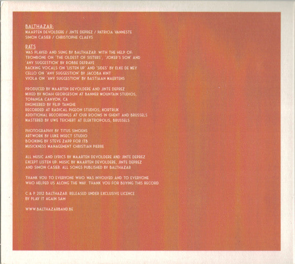 Balthazar (6) : Rats (CD, Album, RE, Dig)