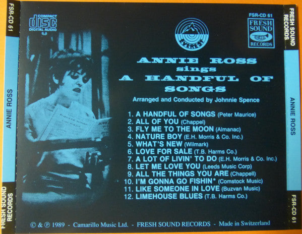 Annie Ross : Sings A Handful Of Songs (CD)