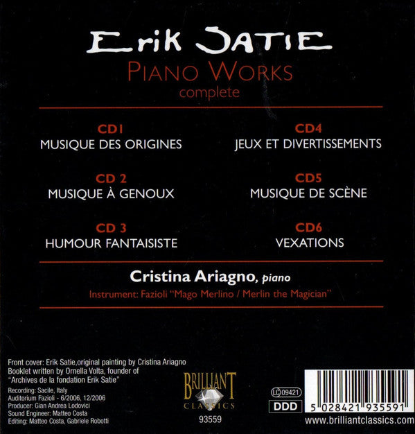 Erik Satie - Cristina Ariagno : Piano Works Complete (6xCD + Box)