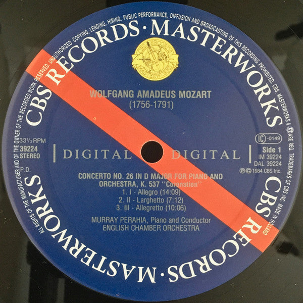 Wolfgang Amadeus Mozart – Murray Perahia, English Chamber Orchestra : Piano Concerto No. 26, K. 537 "Coronation" / Rondos, K. 382 & 386 (LP, Album)