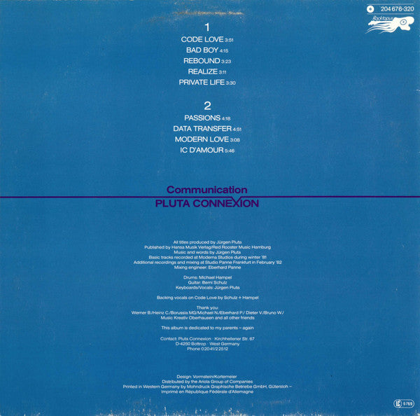 Pluta Connexion : Communication (LP, Album)
