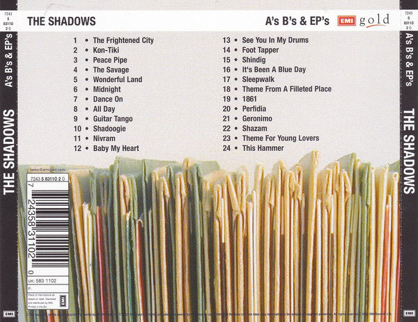 The Shadows : A's B's & EP's (CD, Comp, Mono, RP)