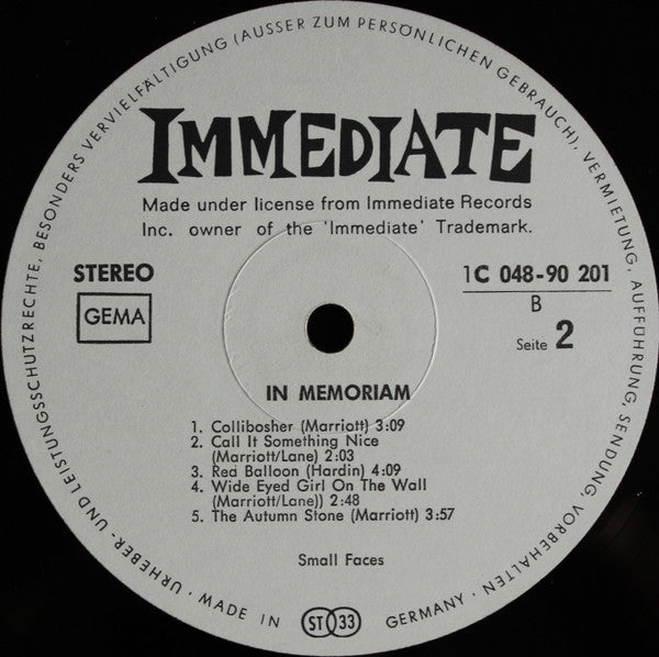 Small Faces : In Memoriam (LP, Comp)