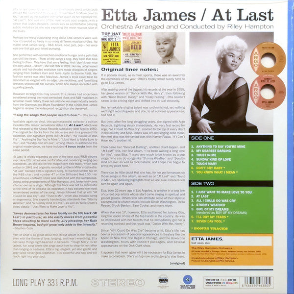 Etta James : At Last! (LP, Album, Ltd, RE, Blu)