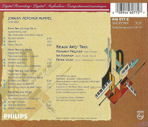 Johann Nepomuk Hummel, Beaux Arts Trio : Piano Trios (CD, Album)