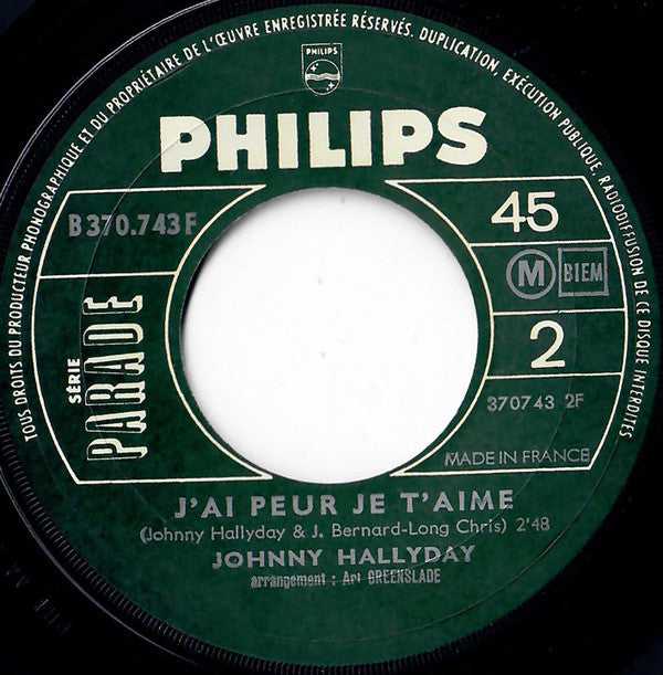 Johnny* : Cours Plus Vite Charlie / J'ai Peur Je T'aime (7", Single, Pap)