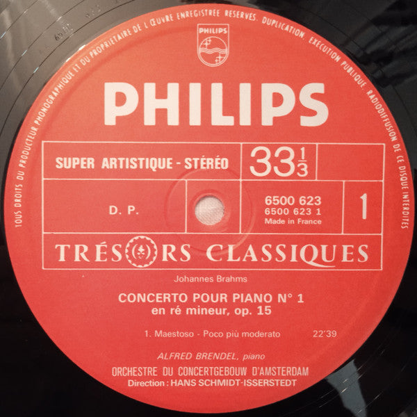 Johannes Brahms - Alfred Brendel, Concertgebouworkest, Hans Schmidt-Isserstedt : Concerto Pour Piano No. 1 (LP, Gat)