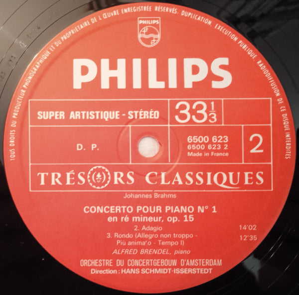 Johannes Brahms - Alfred Brendel, Concertgebouworkest, Hans Schmidt-Isserstedt : Concerto Pour Piano No. 1 (LP, Gat)