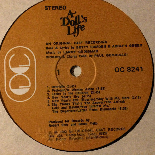 Larry Grossman, Betty Comden, Adolph Green, "A Doll's Life" Original Broadway Cast : A Doll’s Life (LP, Album, Gat)