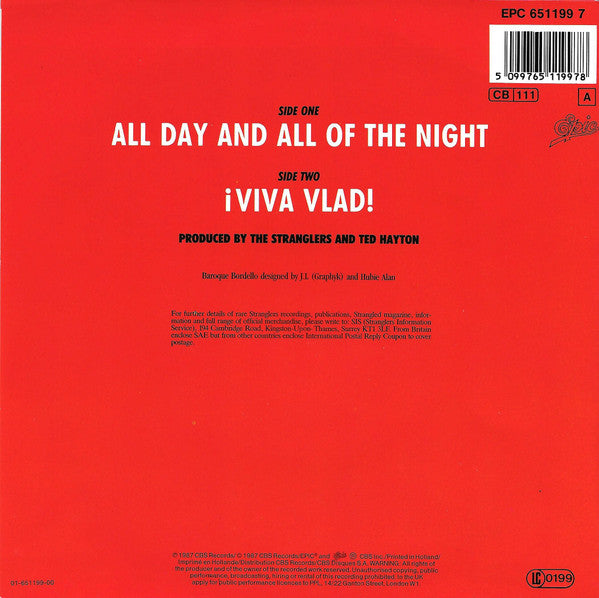 The Stranglers : All Day And All Of The Night (7", Single)