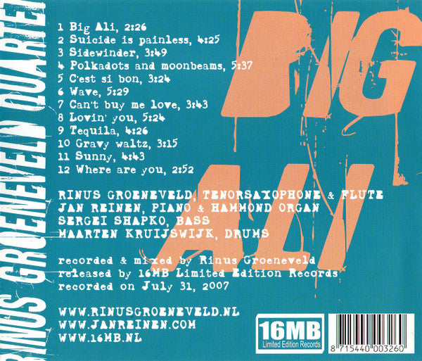 Rinus Groeneveld Quartet : Big Ali (CD, Album)
