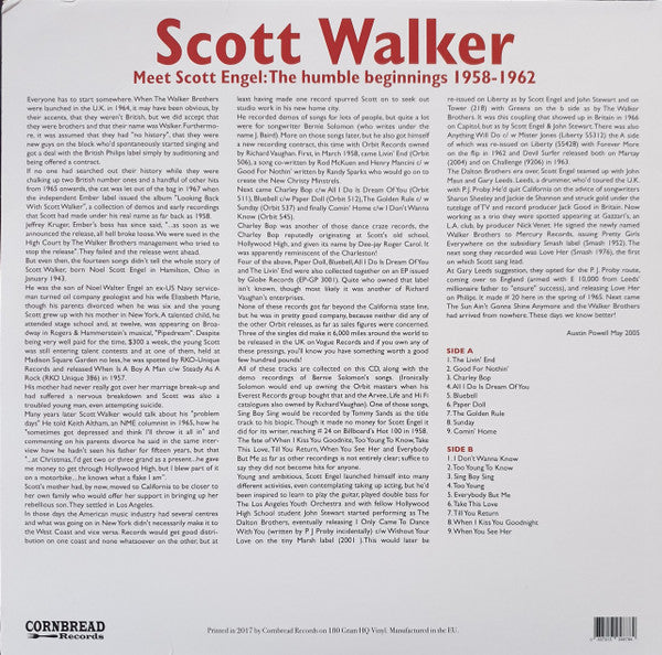 Scott Walker : Meet Scott Engel: The Humble Beginnings 1958-1962 (LP, Comp, RM, S/Edition)