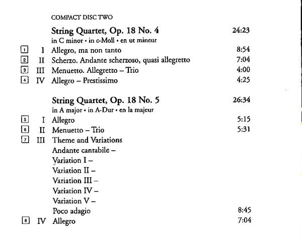 Ludwig van Beethoven, Borodin String Quartet : String Quartets, Op. 18 (2xCD, RE, RM)