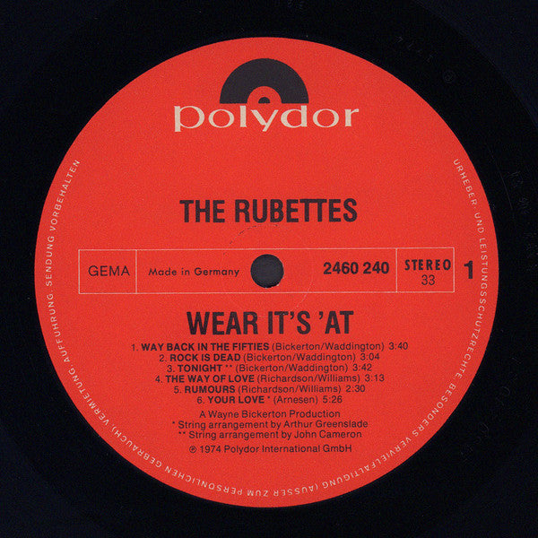 The Rubettes : Wear It's 'At (LP, Album)