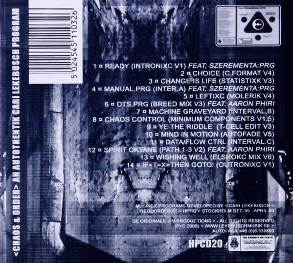 Cari Lekebusch : Chaos & Order (CD, Album)