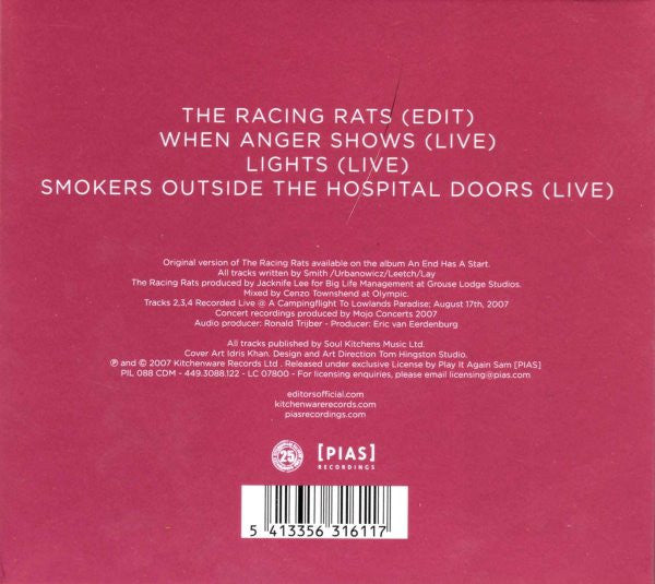 Editors : The Racing Rats (CD, Single, 1/3)