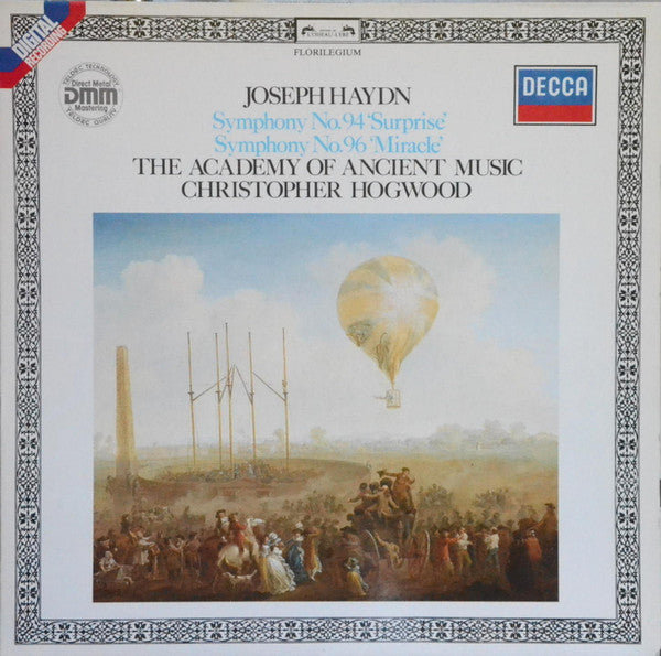 Joseph Haydn / The Academy Of Ancient Music, Christopher Hogwood : Symphony No. 94 'Surprise' / Symphony No. 96 'Miracle' (LP, Album)
