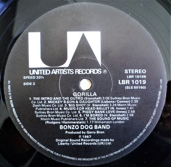 Bonzo Dog Doo-Dah Band : Gorilla (LP, Album, RE)
