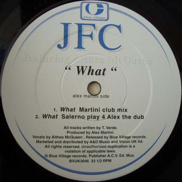 JFC Featuring Althea McQueen : What (12")