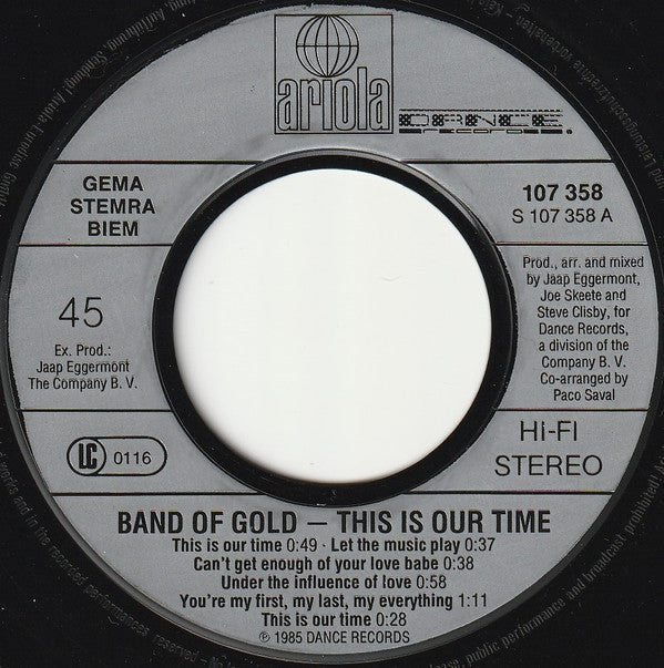 Band Of Gold : This Is Our Time (7", Single)