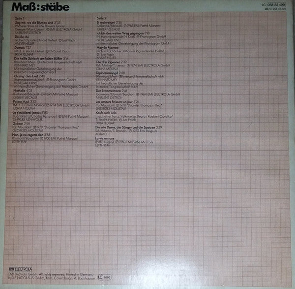 Various : Maß:Stäbe (LP, Comp)