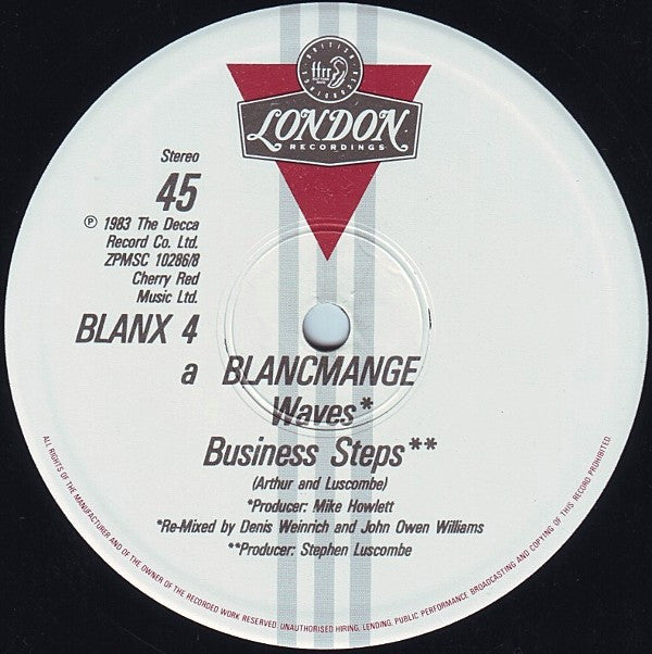Blancmange : Waves (12", Single)