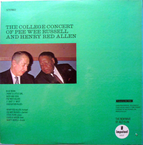 Pee Wee Russell And Henry "Red" Allen : The College Concert Of Pee Wee Russell And Henry Red Allen (LP, Album, RE, Gat)