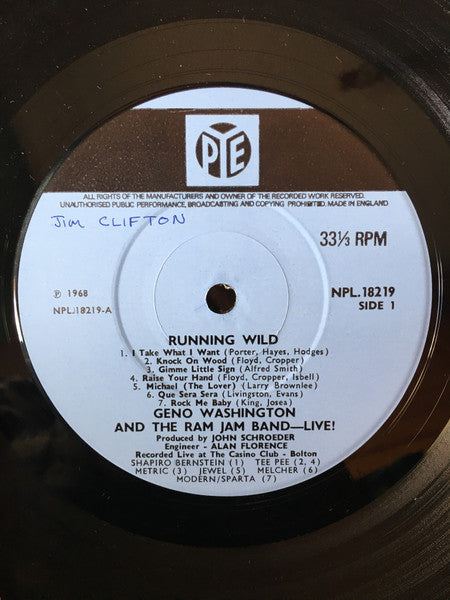 Geno Washington & The Ram Jam Band : Running Wild (LP, Album, Mono)