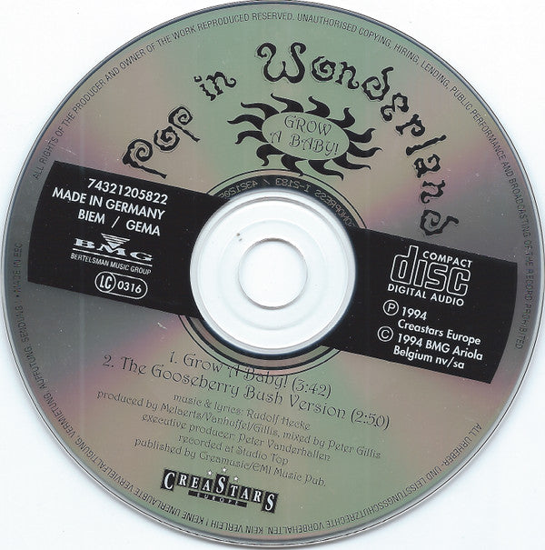 Pop In Wonderland : Grow A Baby! (CD, Single)