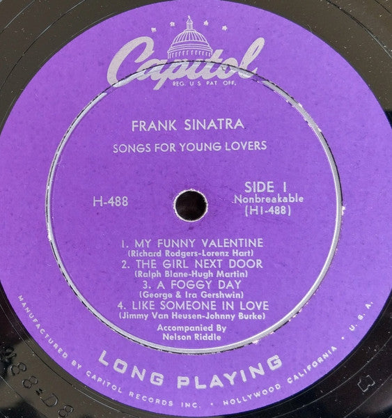 Frank Sinatra : Songs For Young Lovers (10", Album, Mono, Scr)