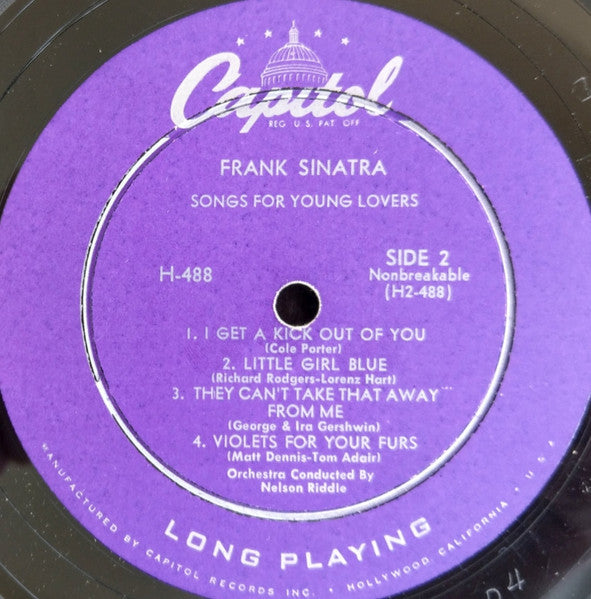 Frank Sinatra : Songs For Young Lovers (10", Album, Mono, Scr)