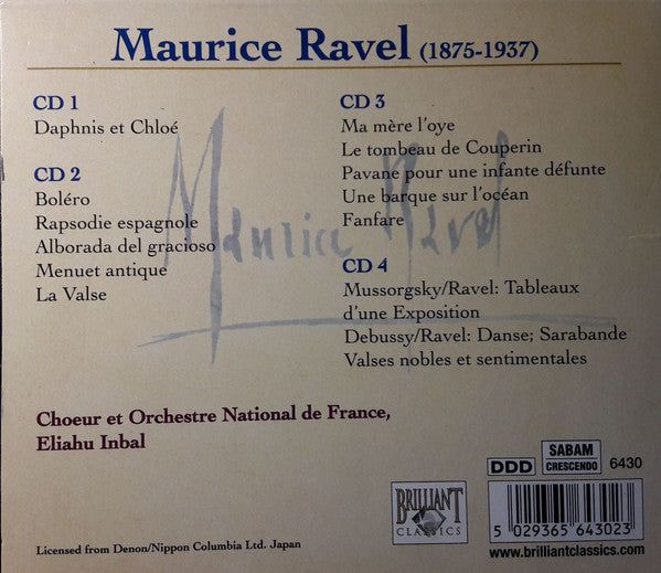 Maurice Ravel, Orchestre National De France, Eliahu Inbal : Complete Orchestral Works (4xCD, Album)