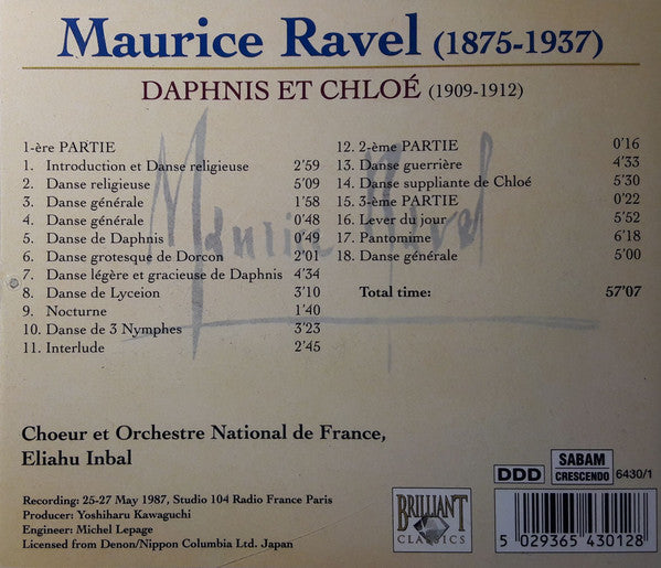 Maurice Ravel, Orchestre National De France, Eliahu Inbal : Complete Orchestral Works (4xCD, Album)