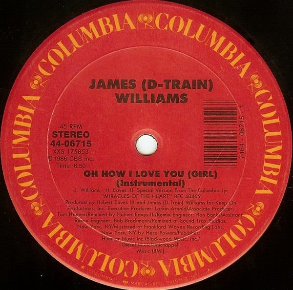 James (D-Train) Williams* : Oh How I Love You (Girl) (12")