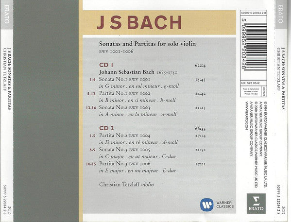 Johann Sebastian Bach - Christian Tetzlaff : Sonatas & Partitas  (2xCD, Album, RE)