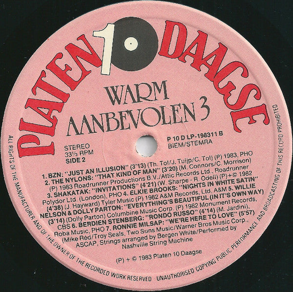 Various : Warm Aanbevolen 3 (LP, Comp)