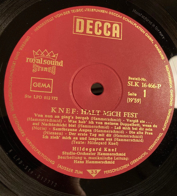 Hildegard Knef : Halt Mich Fest (LP, Album)