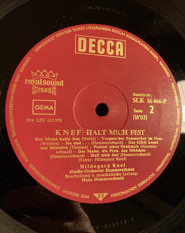 Hildegard Knef : Halt Mich Fest (LP, Album)