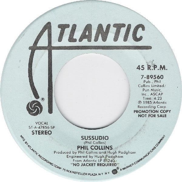 Phil Collins : Sussudio (7", Promo)