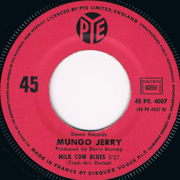 Mungo Jerry : Lady Rose (7", Single)