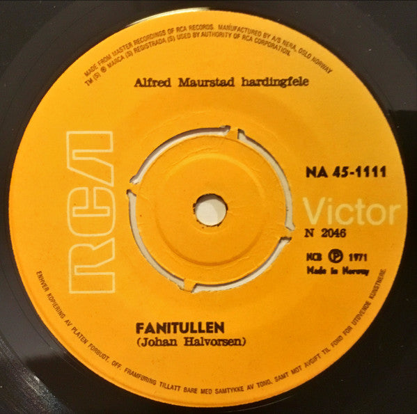 Alfred Maurstad : Fanitullen (7", Single, Mono, RE, Yel)