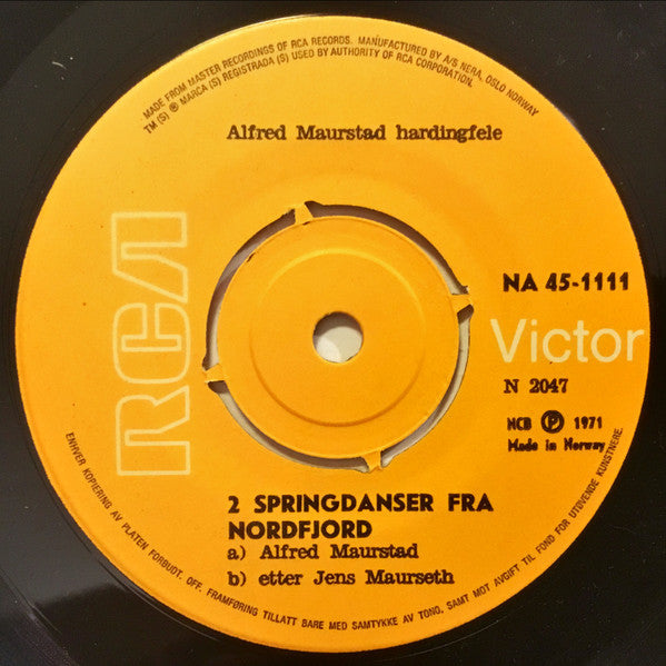 Alfred Maurstad : Fanitullen (7", Single, Mono, RE, Yel)