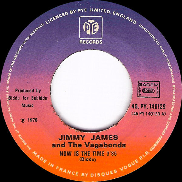 Jimmy James & The Vagabonds : Now Is The Time (7", Single)