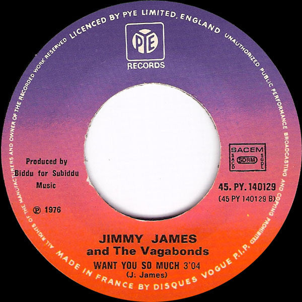 Jimmy James & The Vagabonds : Now Is The Time (7", Single)